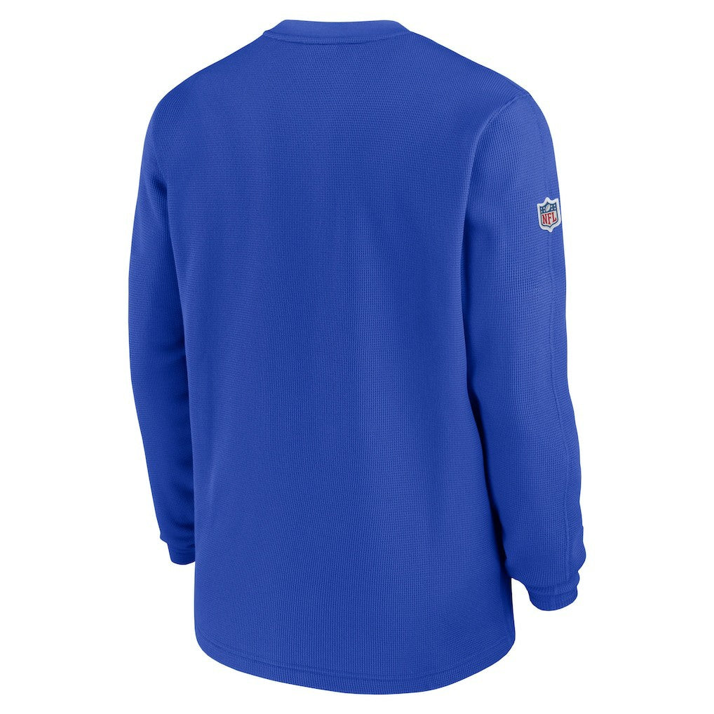 NFL Los Angeles Rams 2023 Sideline Throwback Heavy Brushed Waffle Long Sleeve Top