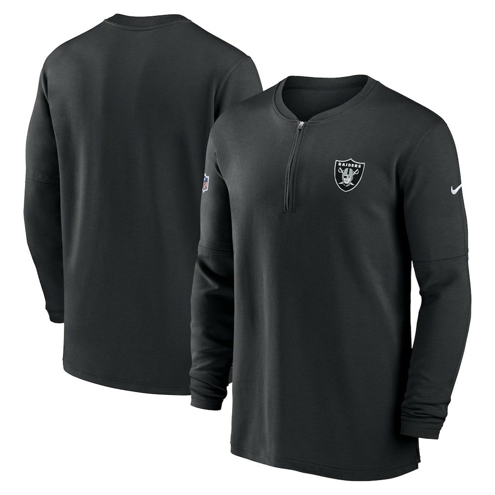 NFL Las Vegas Raiders 2023 Sideline Performance Long Sleeve Tri-Blend Quarter-Zip Top