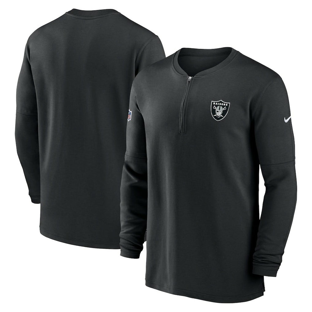 NFL Las Vegas Raiders 2023 Sideline Performance Long Sleeve Tri-Blend Quarter-Zip Top