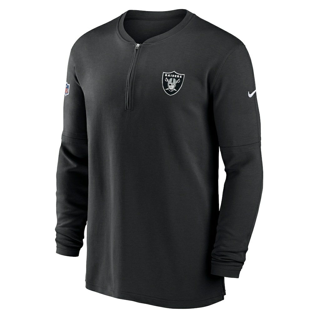 NFL Las Vegas Raiders 2023 Sideline Performance Long Sleeve Tri-Blend Quarter-Zip Top