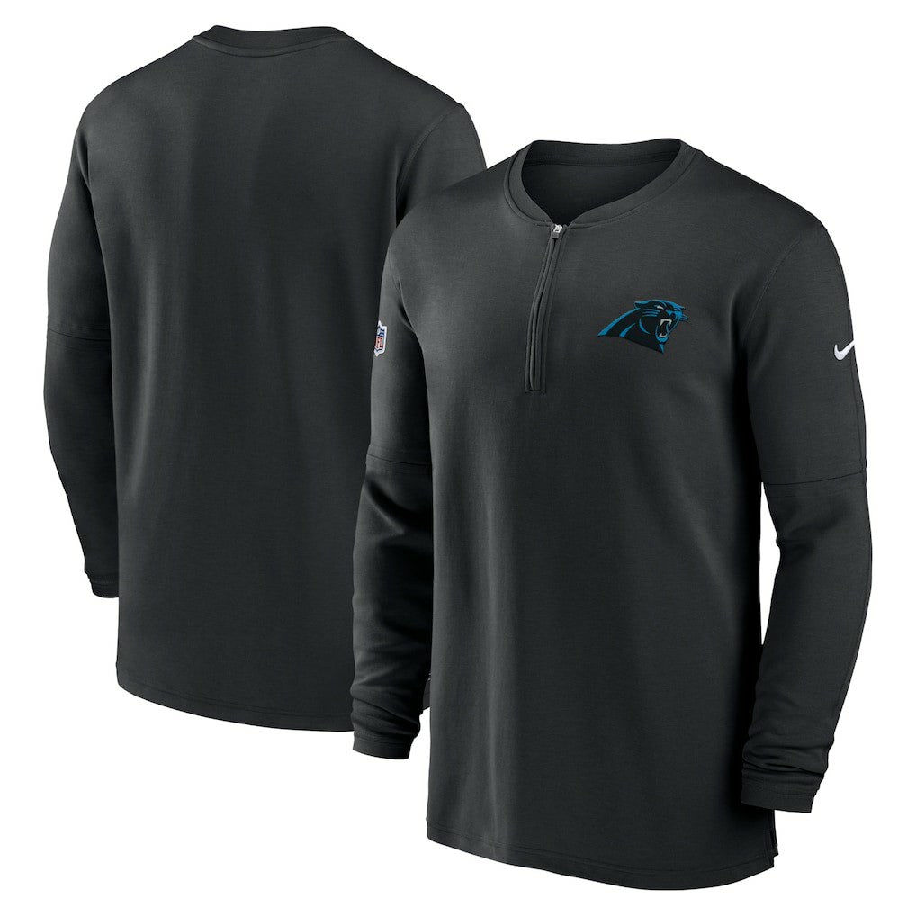NFL Carolina Panthers 2023 Sideline Performance Long Sleeve Tri-Blend Quarter-Zip Top