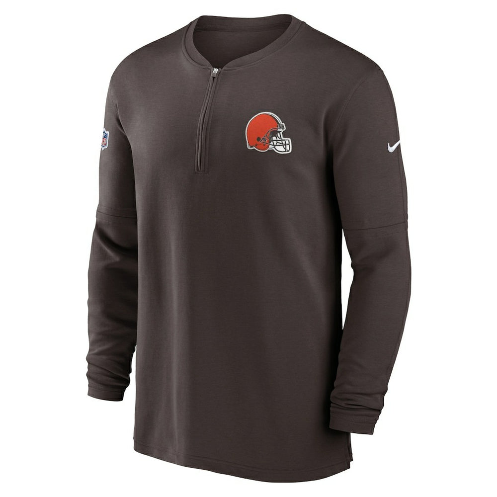 NFL Cleveland Browns 2023 Sideline Performance Long Sleeve Tri-Blend Quarter-Zip Top
