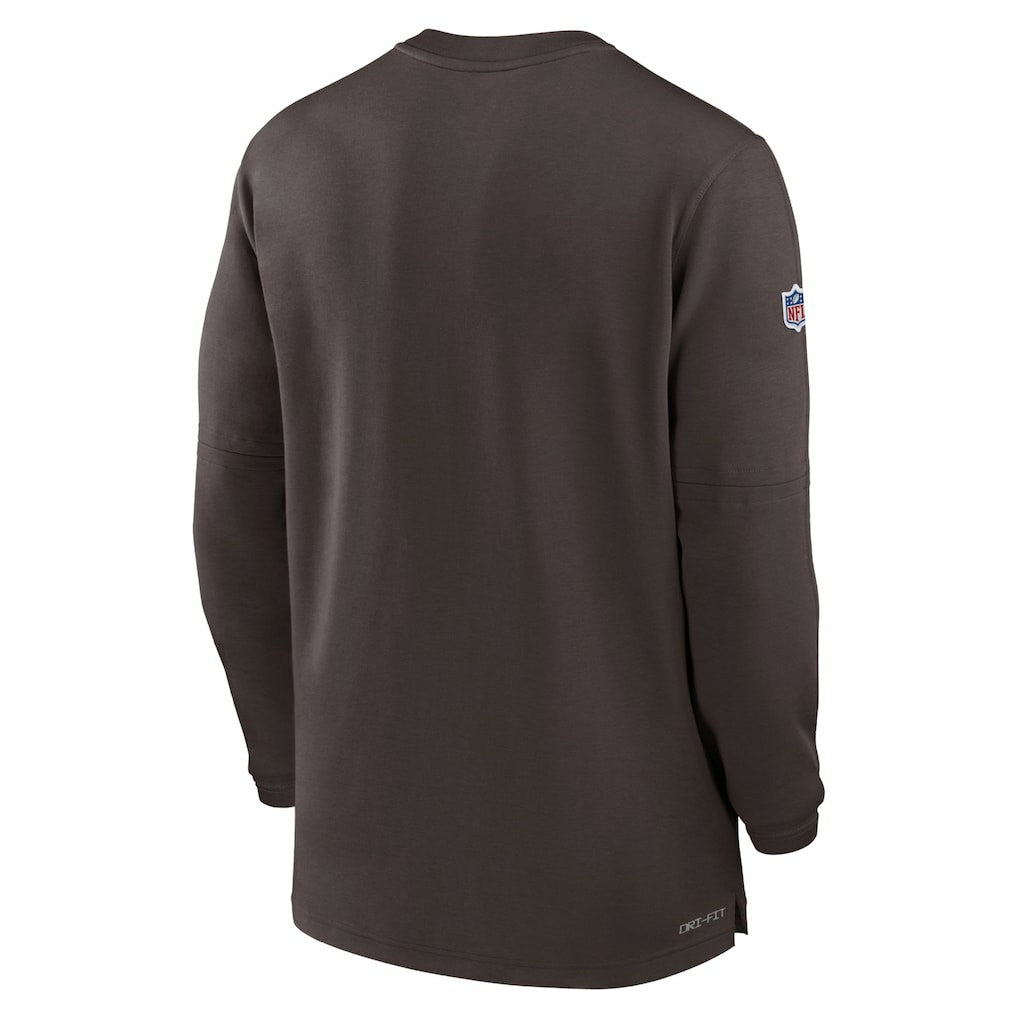NFL Cleveland Browns 2023 Sideline Performance Long Sleeve Tri-Blend Quarter-Zip Top