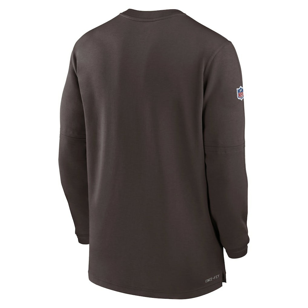 NFL Cleveland Browns 2023 Sideline Performance Long Sleeve Tri-Blend Quarter-Zip Top