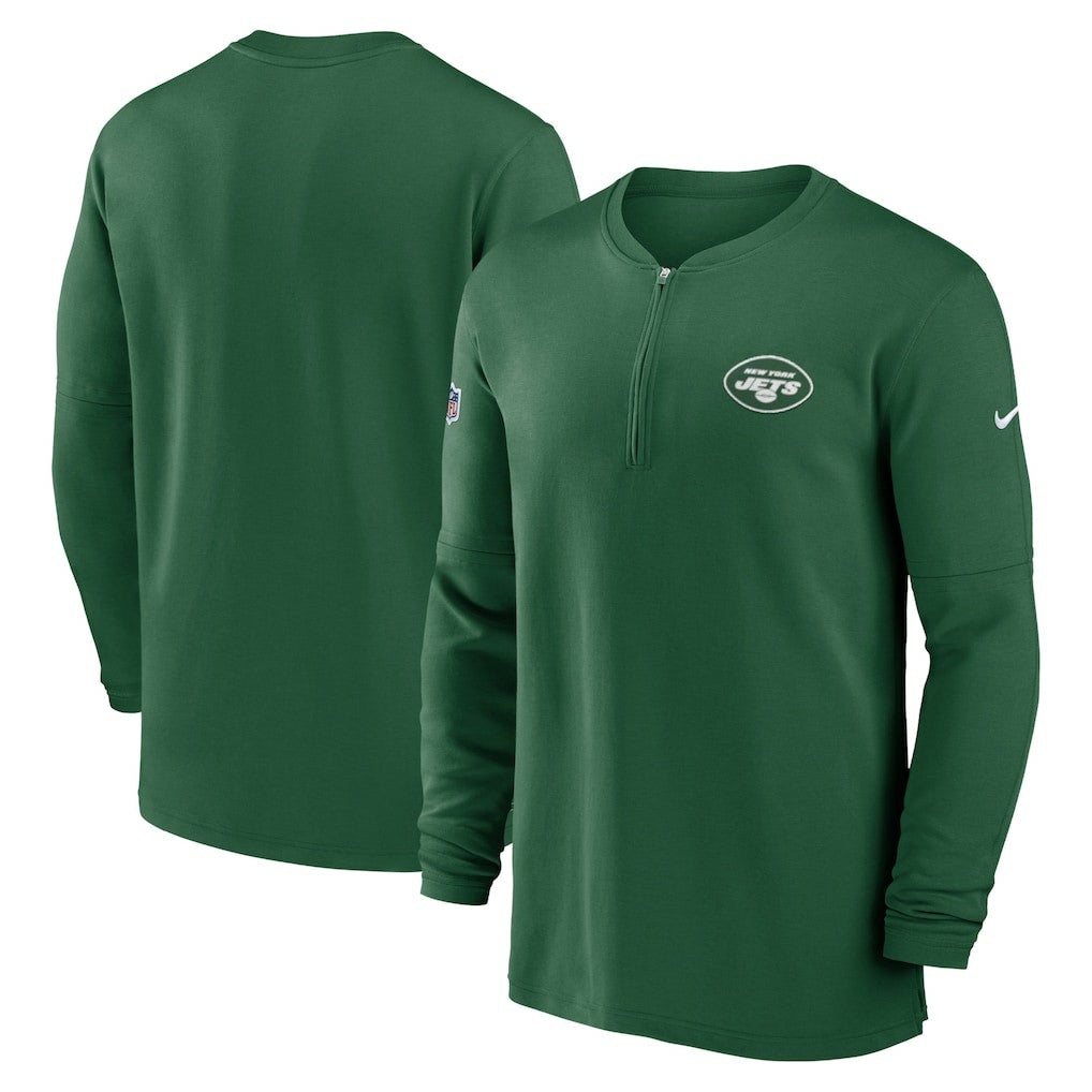 NFL New York Jets 2023 Sideline Performance Long Sleeve Tri-Blend Quarter-Zip Top