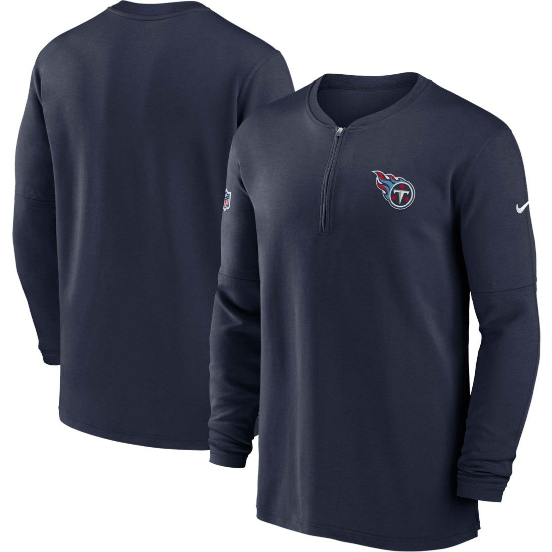 NFL Tennessee Titans 2023 Sideline Performance Long Sleeve Tri-Blend Quarter-Zip Top