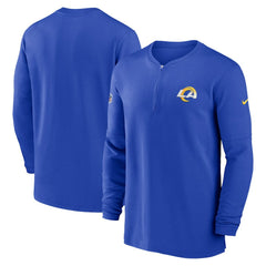 NFL Los Angeles Rams 2023 Sideline Performance Long Sleeve Tri-Blend Quarter-Zip Top