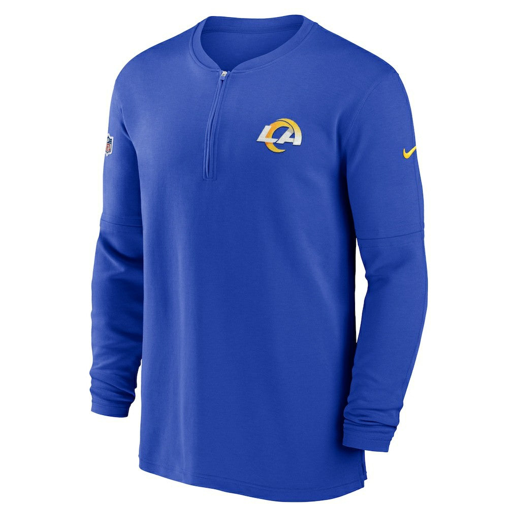 NFL Los Angeles Rams 2023 Sideline Performance Long Sleeve Tri-Blend Quarter-Zip Top