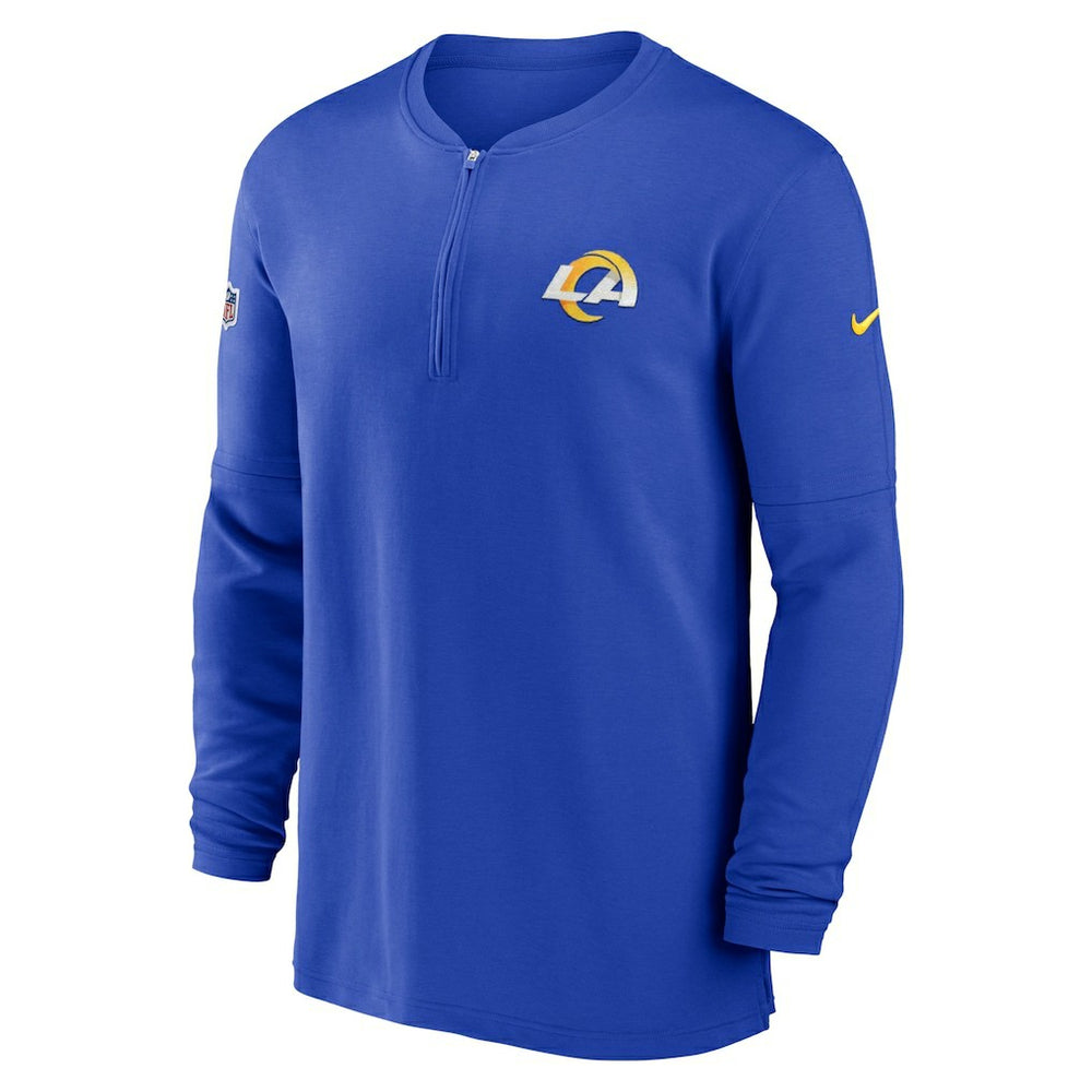 NFL Los Angeles Rams 2023 Sideline Performance Long Sleeve Tri-Blend Quarter-Zip Top