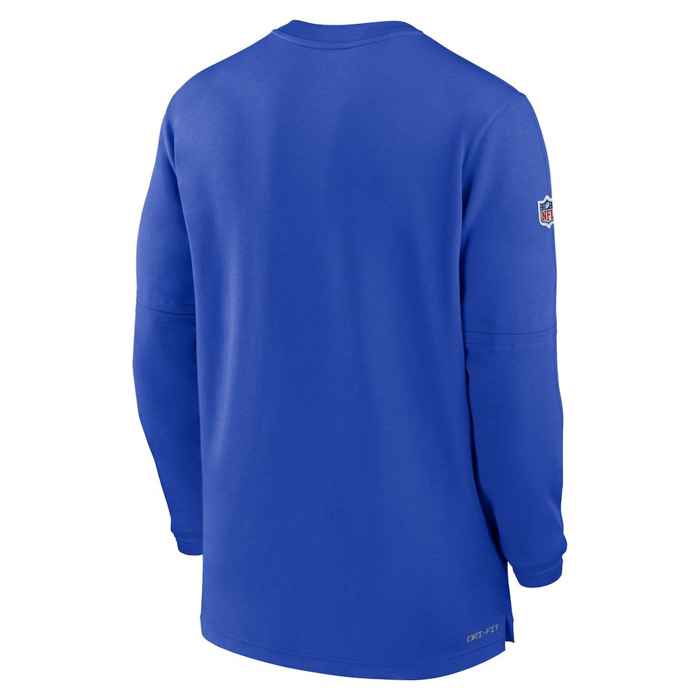 NFL Los Angeles Rams 2023 Sideline Performance Long Sleeve Tri-Blend Quarter-Zip Top