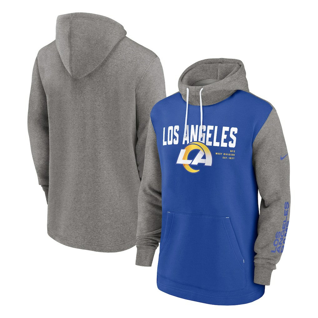 NFL Los Angeles Rams Fashion Color Block Pullover Hoodie