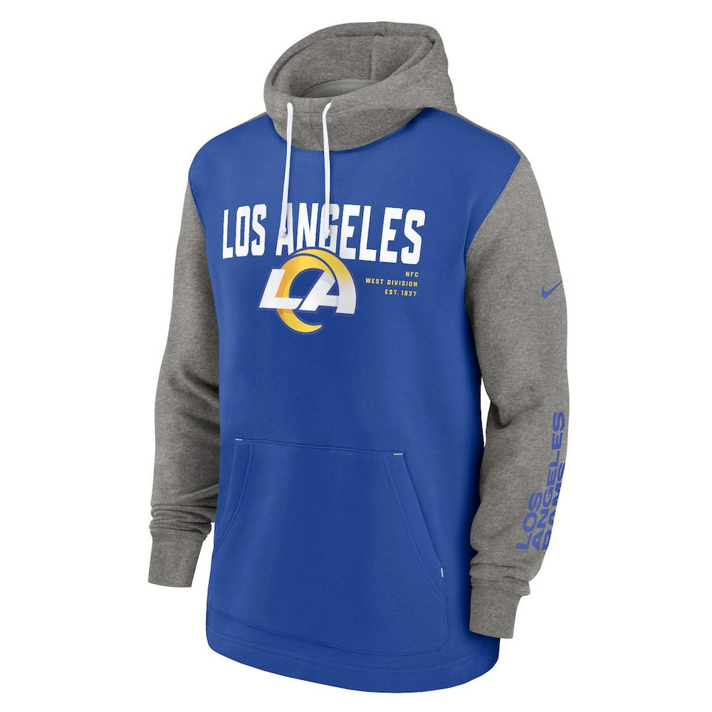 NFL Los Angeles Rams Fashion Color Block Pullover Hoodie