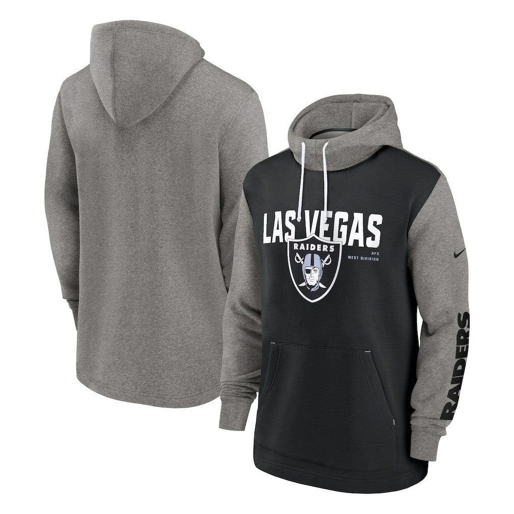 NFL Las Vegas Raiders Fashion Color Block Pullover Hoodie