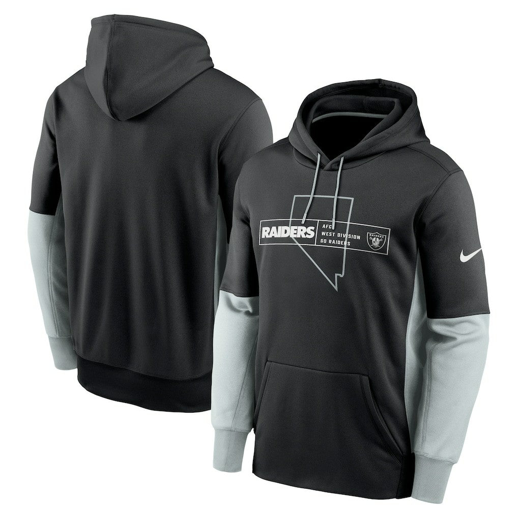 NFL Las Vegas Raiders Color Block Fleece Performance Pullover Hoodie