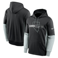 NFL Las Vegas Raiders Color Block Fleece Performance Pullover Hoodie