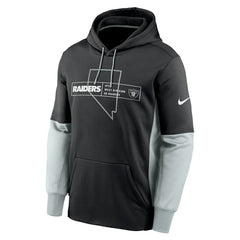 NFL Las Vegas Raiders Color Block Fleece Performance Pullover Hoodie