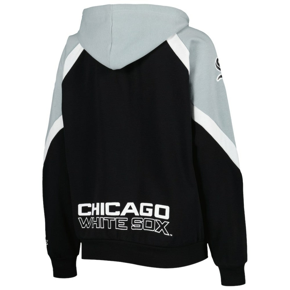 Chicago White Sox Starter Women's Hail Mary Full-Zip Hoodie - Black/Silver