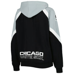 Chicago White Sox Starter Women's Hail Mary Full-Zip Hoodie - Black/Silver