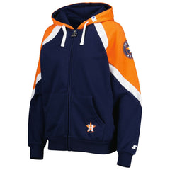 Houston Astros Starter Women's Hail Mary Full-Zip Hoodie - Navy/Orange