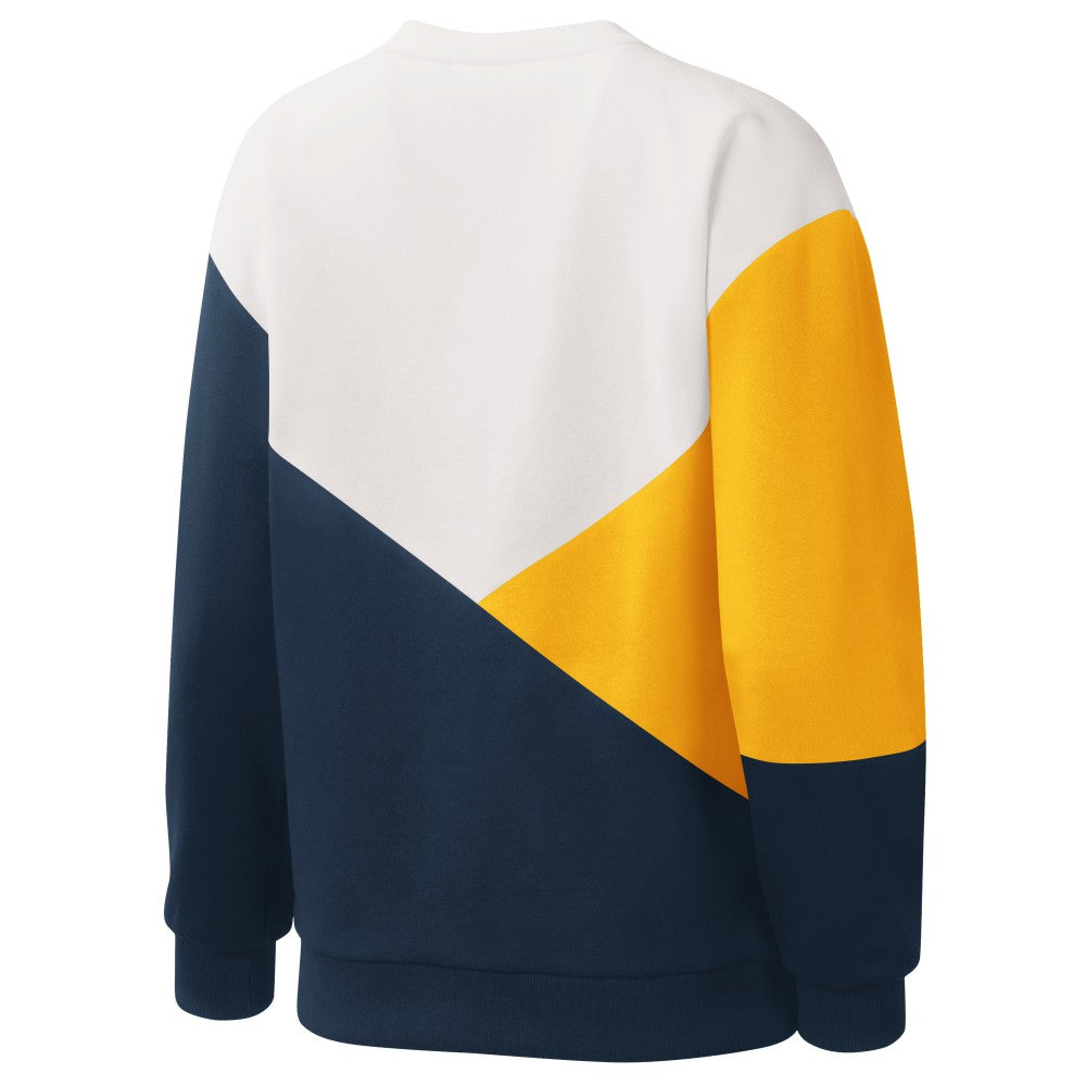 Milwaukee Brewers Starter Women's Shutout Pullover Sweatshirt - White/Navy