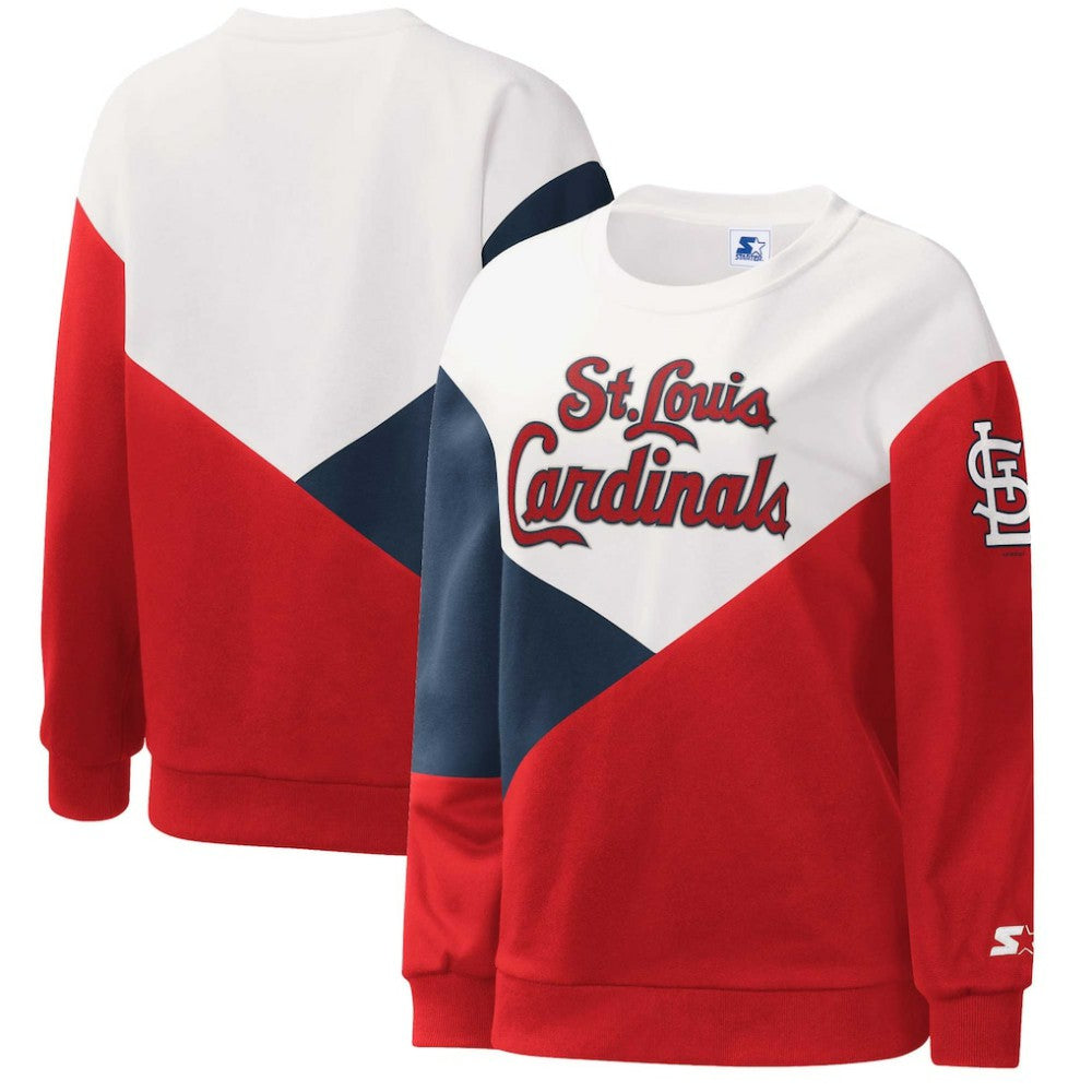 St. Louis Cardinals Starter Women's Shutout Pullover Sweatshirt - White/Red
