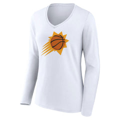 Phoenix Suns Women's Alternate Logo V-Neck Long Sleeve T-Shirt - White discount