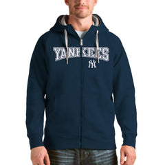 New York Yankees Antigua Team Logo Victory Full-Zip Hoodie - Navy