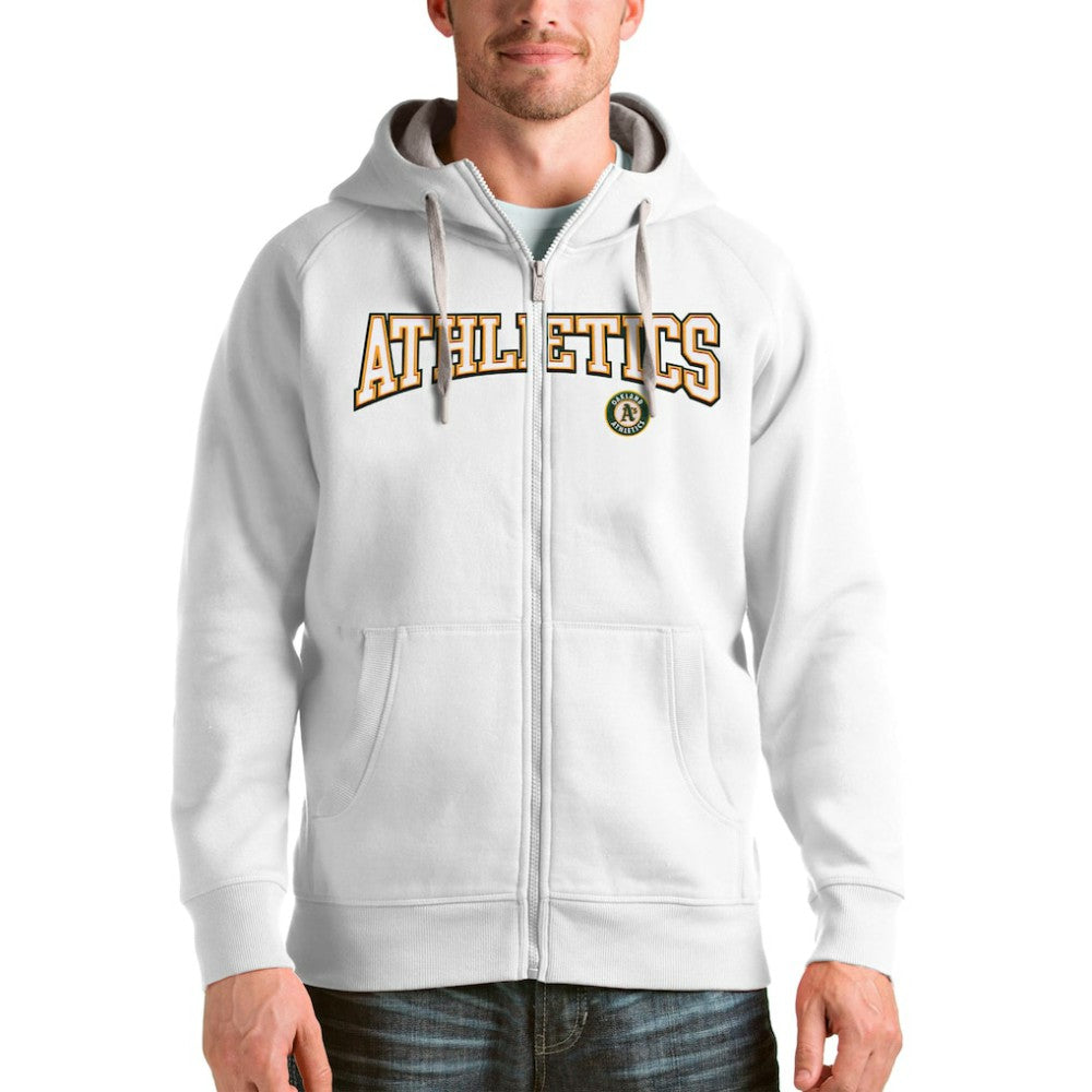 Athletics Antigua Team Logo Victory Full-Zip Hoodie - White