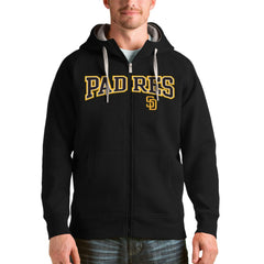 San Diego Padres Antigua Team Logo Victory Full-Zip Hoodie - Black