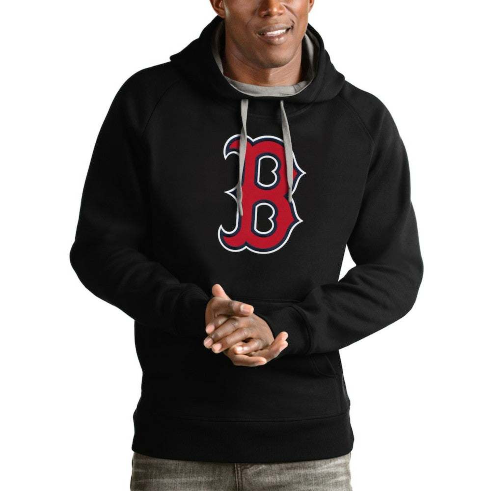 Boston Red Sox Antigua Victory Pullover Team Logo Hoodie - Black
