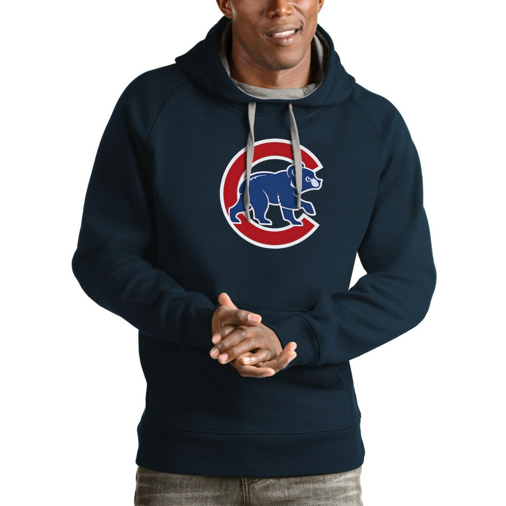 Chicago Cubs Antigua Victory Pullover Team Logo Hoodie - Navy