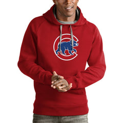 Chicago Cubs Antigua Victory Pullover Team Logo Hoodie - Red