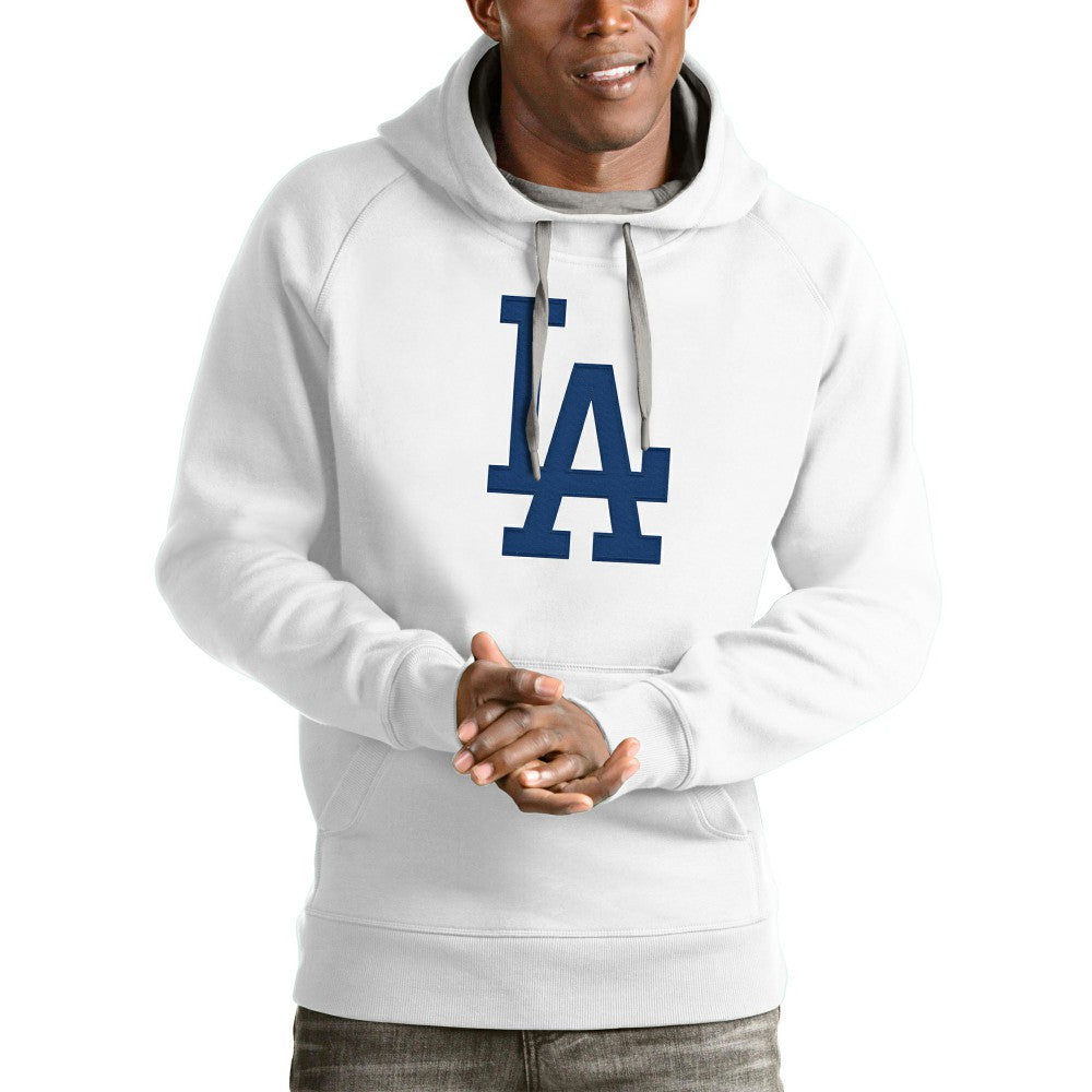 Los Angeles Dodgers Antigua Victory Pullover Team Logo Hoodie - White