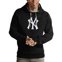 New York Yankees Antigua Victory Pullover Team Logo Hoodie - Black