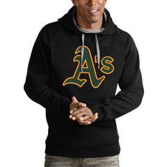 Athletics Antigua Victory Pullover Team Logo Hoodie - Black