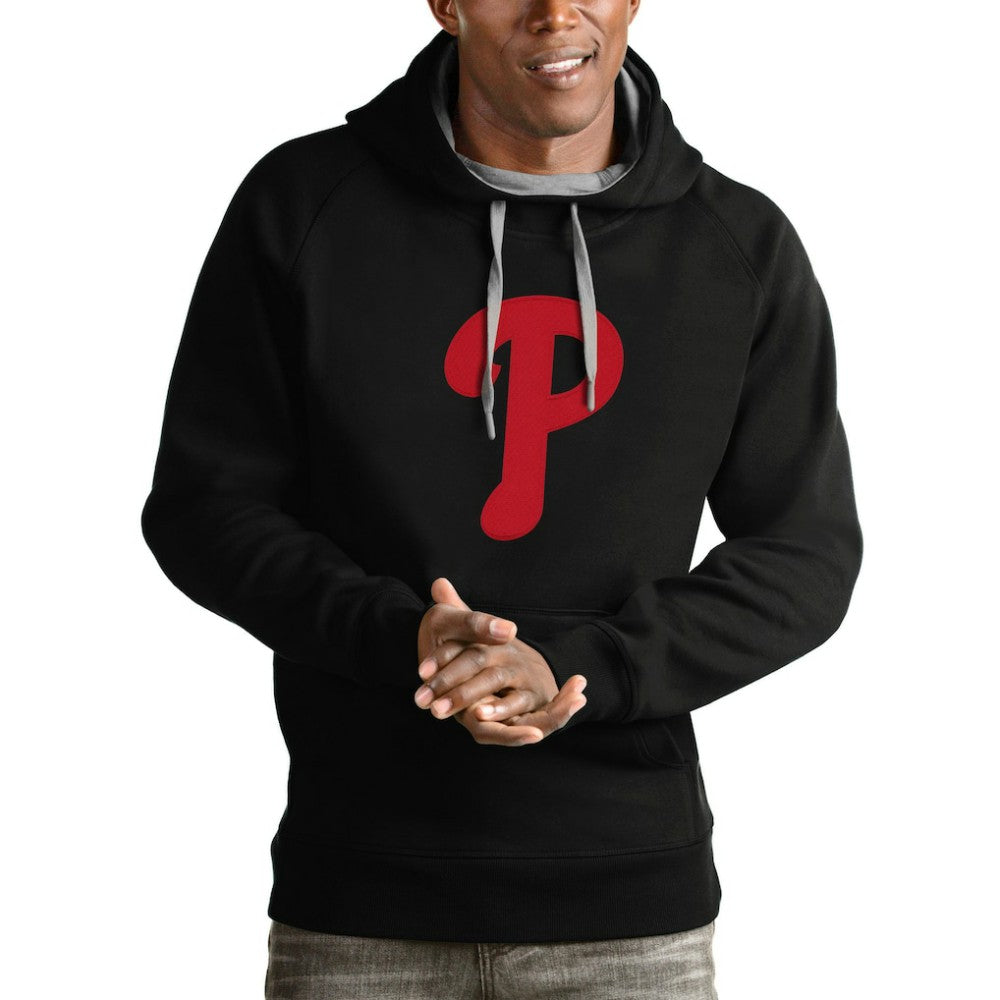 Philadelphia Phillies Antigua Victory Pullover Team Logo Hoodie - Black