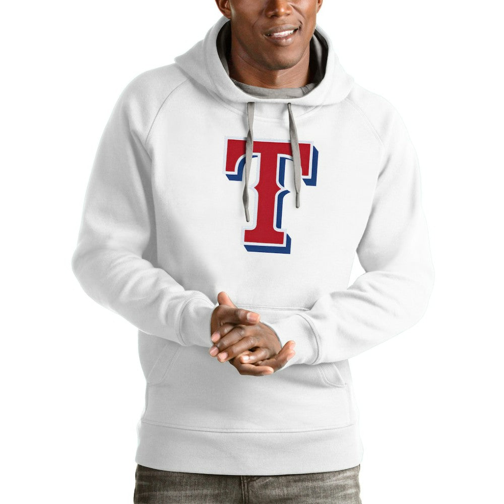Texas Rangers Antigua Victory Pullover Team Logo Hoodie - White