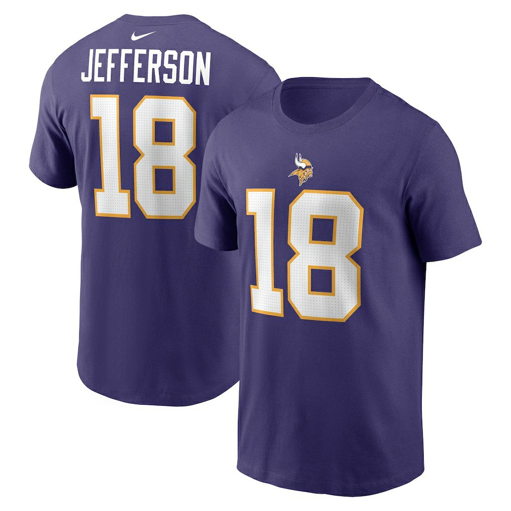 NFL Minnesota Vikings Justin Jefferson  Classic Player Name & Number T-Shirt