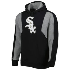 Chicago White Sox Colorblocked Fleece Pullover Hoodie - Black/Gray | Mitchell & Ness