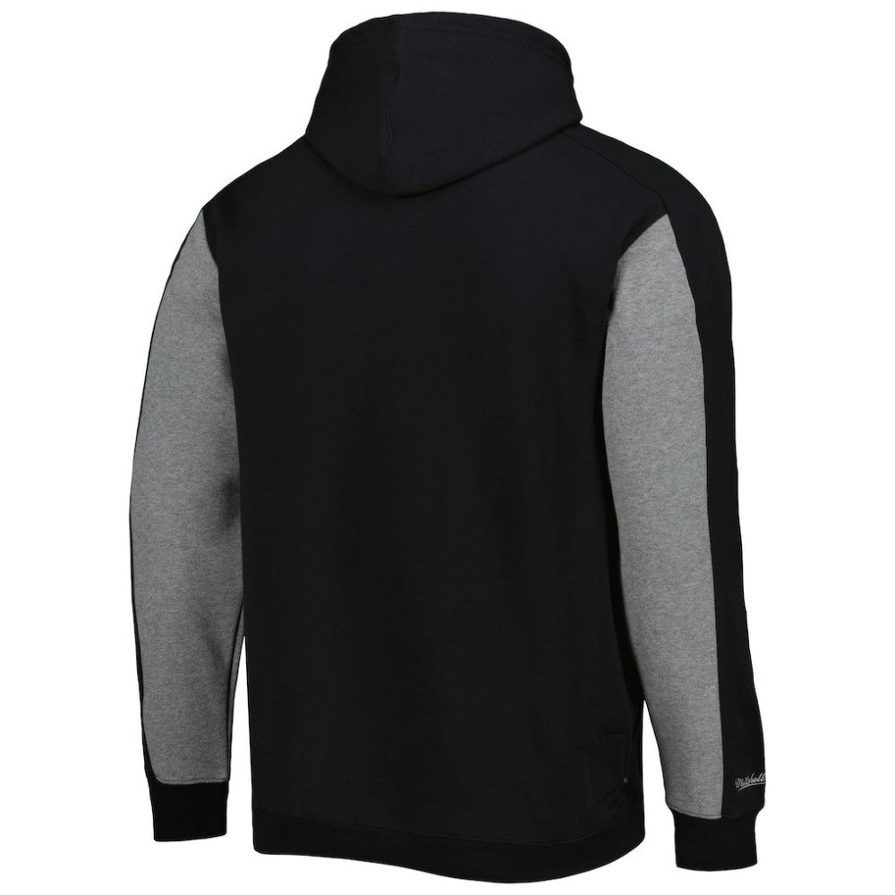 Chicago White Sox Colorblocked Fleece Pullover Hoodie - Black/Gray | Mitchell & Ness