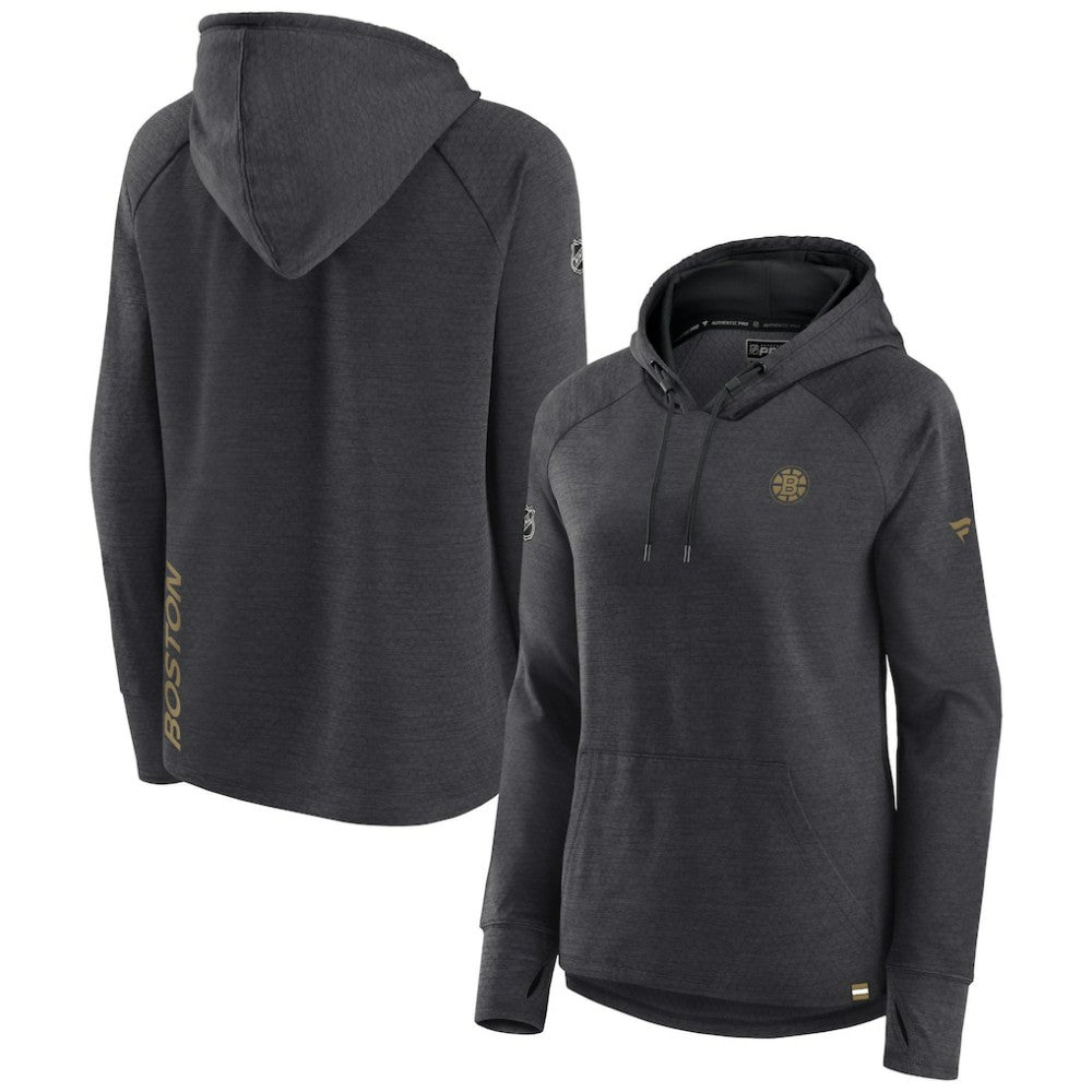 Boston Bruins Fanatics Women's Authentic Pro Pullover Hoodie