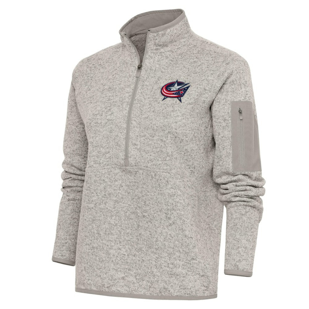 Columbus Blue Jackets Antigua Women's Team Logo Fortune Quarter-Zip Jacket