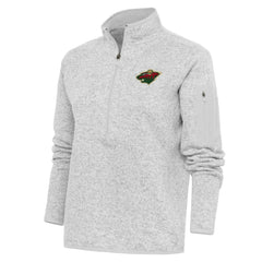 Minnesota Wild Antigua Women's Team Logo Fortune Quarter-Zip Jacket