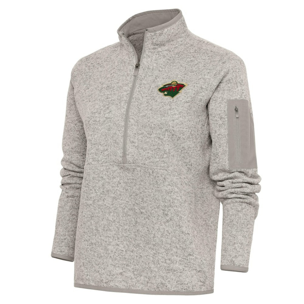 Minnesota Wild Antigua Women's Team Logo Fortune Quarter-Zip Jacket