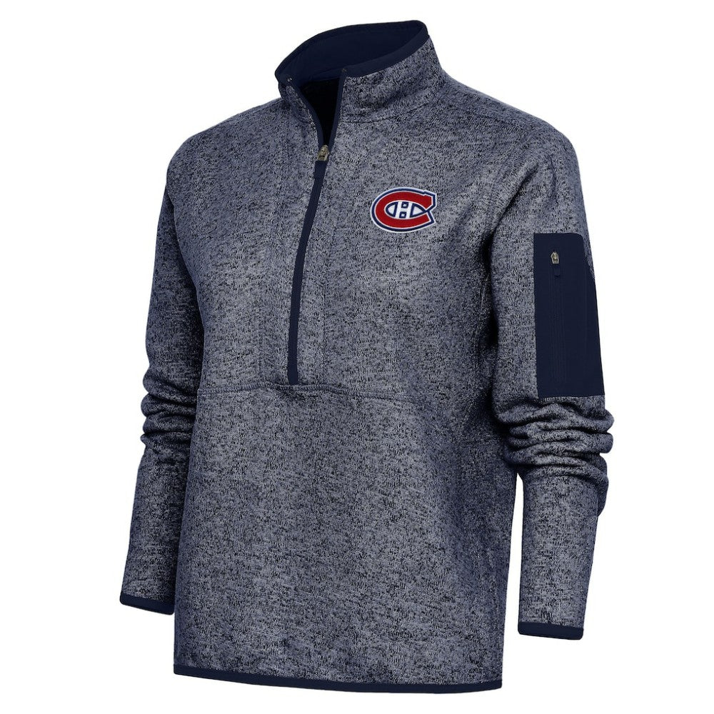 Montreal Canadiens Antigua Women's Team Logo Fortune Quarter-Zip Jacket