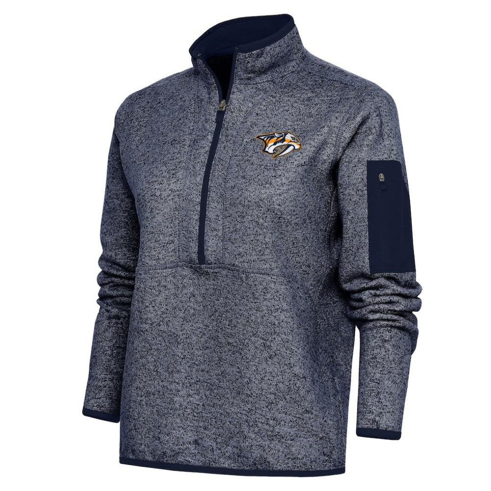 Nashville Predators Antigua Women's Team Logo Fortune Quarter-Zip Jacket