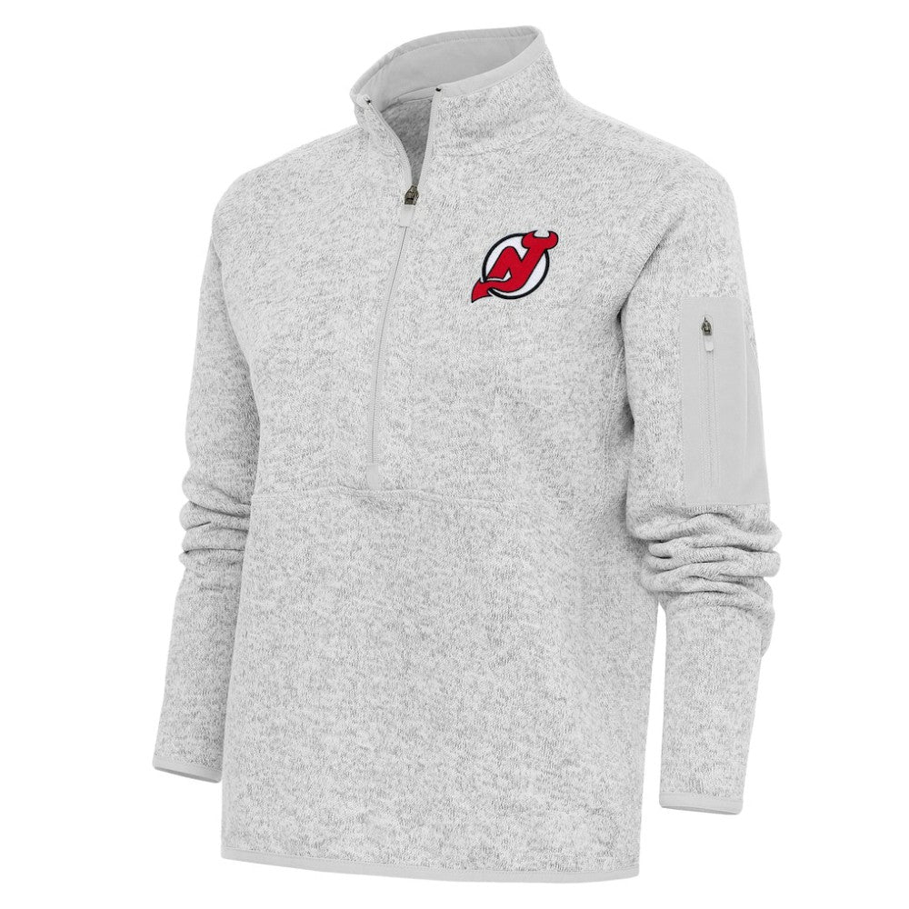 New Jersey Devils Antigua Women's Team Logo Fortune Quarter-Zip Jacket