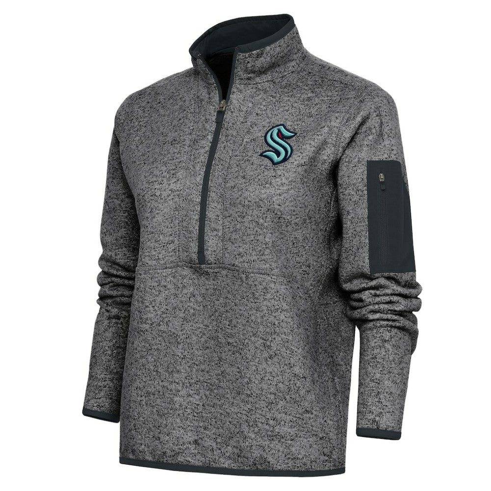 Seattle Kraken Antigua Women's Team Logo Fortune Quarter-Zip Jacket