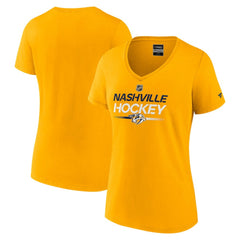 Nashville Predators Fanatics Women's Authentic Pro Primary V-Neck T-Shirt