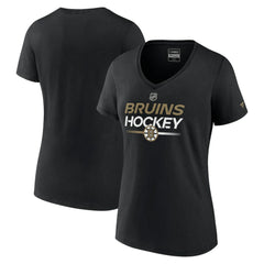 Boston Bruins Fanatics Women's Authentic Pro V-Neck T-Shirt